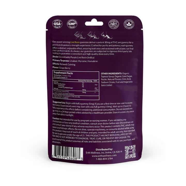 ERTH WELLNESS Granddaddy Purple 300MG