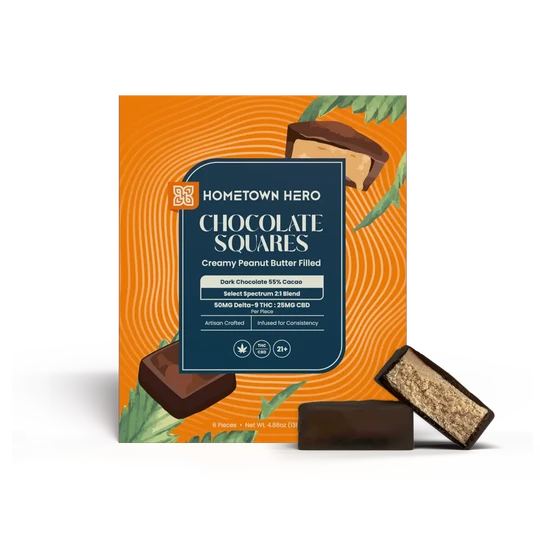 50mg - Dark Chocolate Peanut Butter Squares