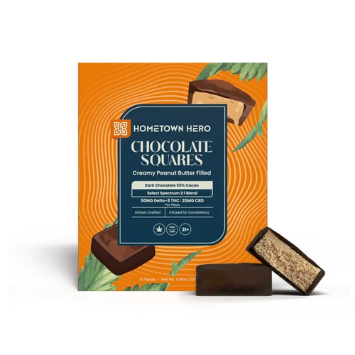 50mg - Dark Chocolate Peanut Butter Squares